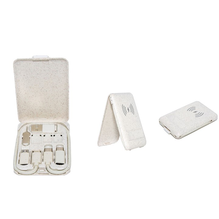 麥稈六合一無線充電線套裝