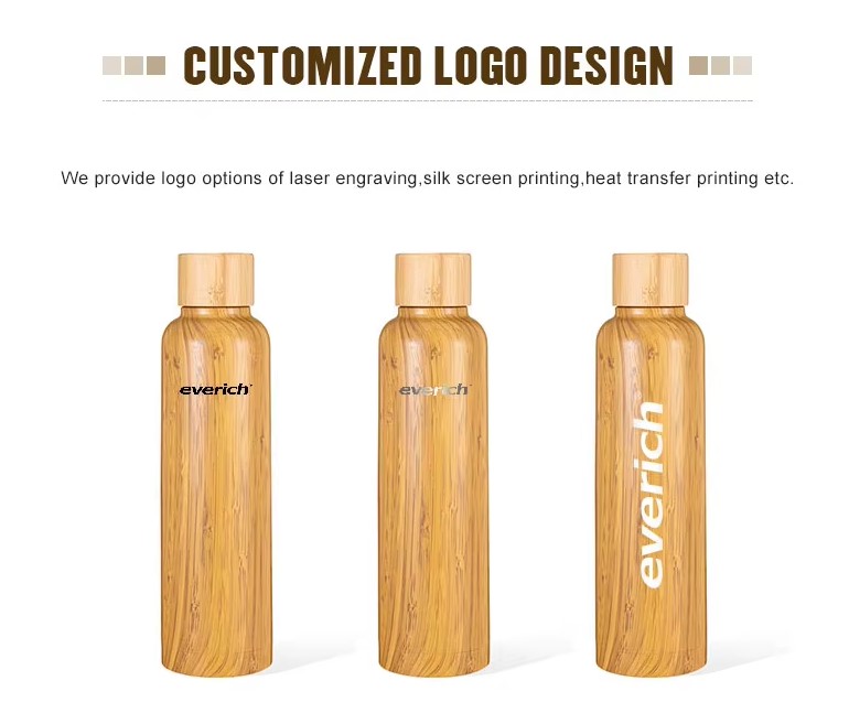 Bamboo Stainless Steel Vacuum Insulated Water Bottle