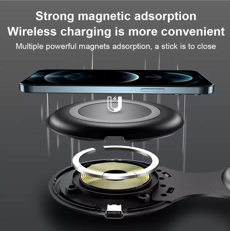 磁性 15 W qi 無線充電雙墊充電器
