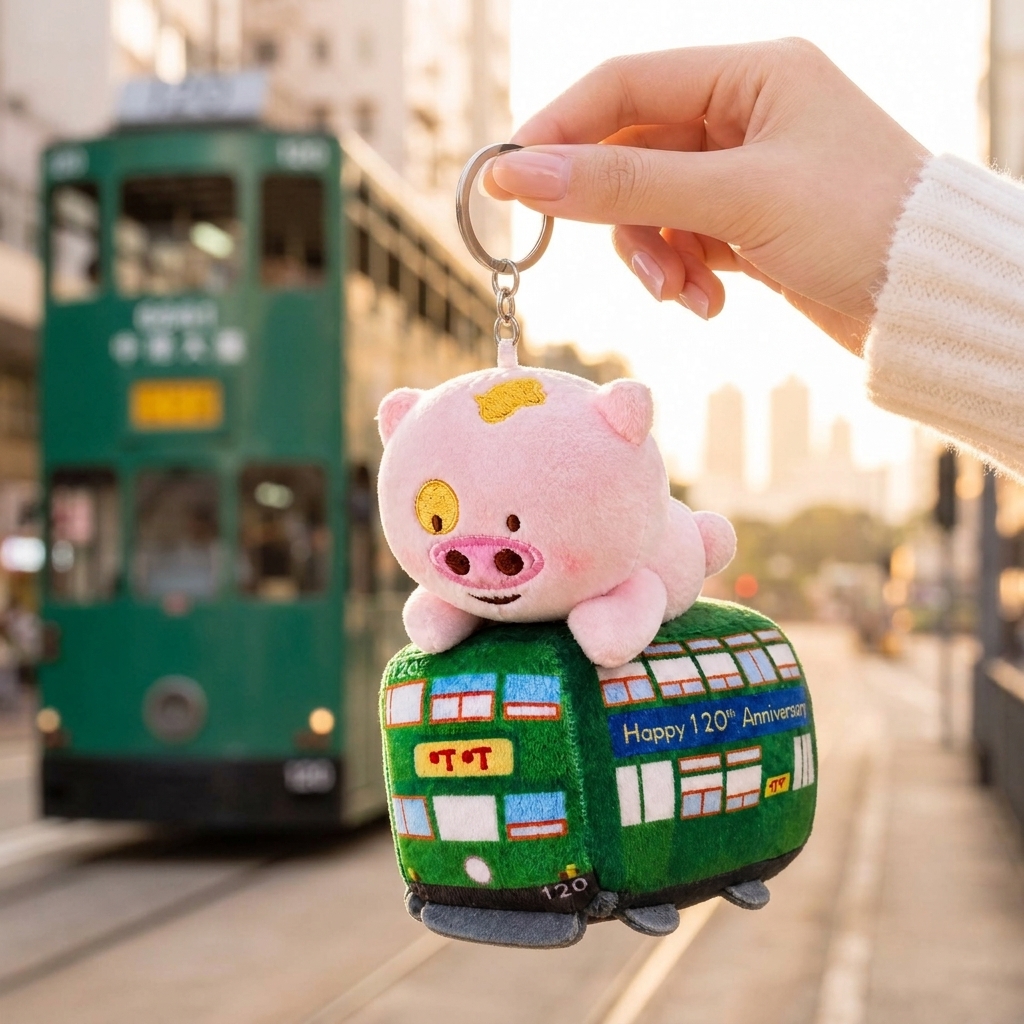 Hong Kong Tramways 120th Anniversary Commemorative x McDull Plush Keychain