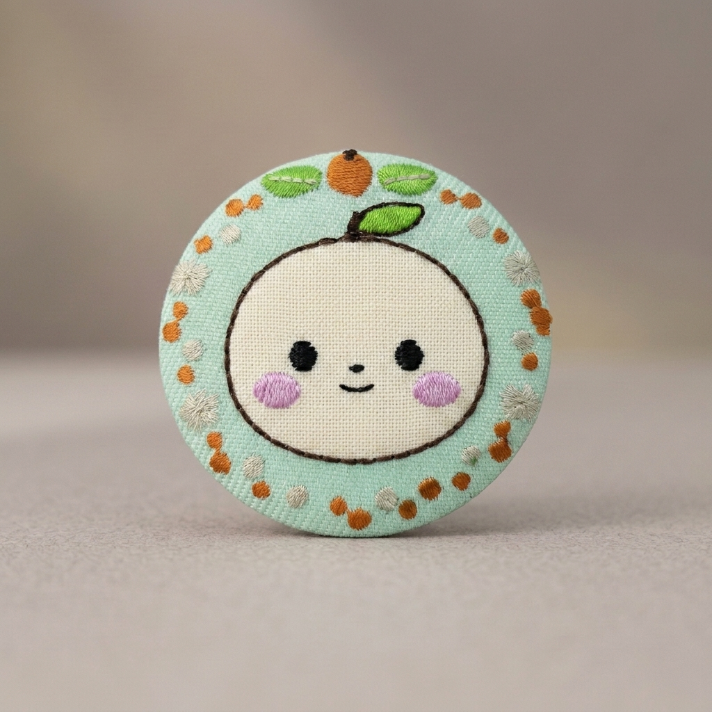 Custom Embroidered Metal Pin Badge with Logo and Anime Design