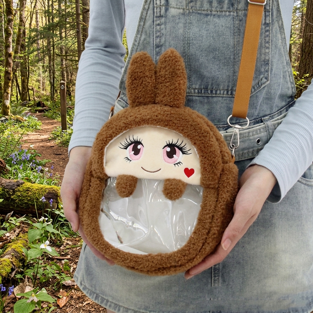 Custom Cartoon Plush Shoulder Bag & Mini Backpack with PP Cotton Filling