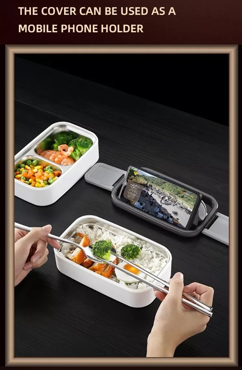 不銹鋼雙層保溫便攜餐盒/飯盒