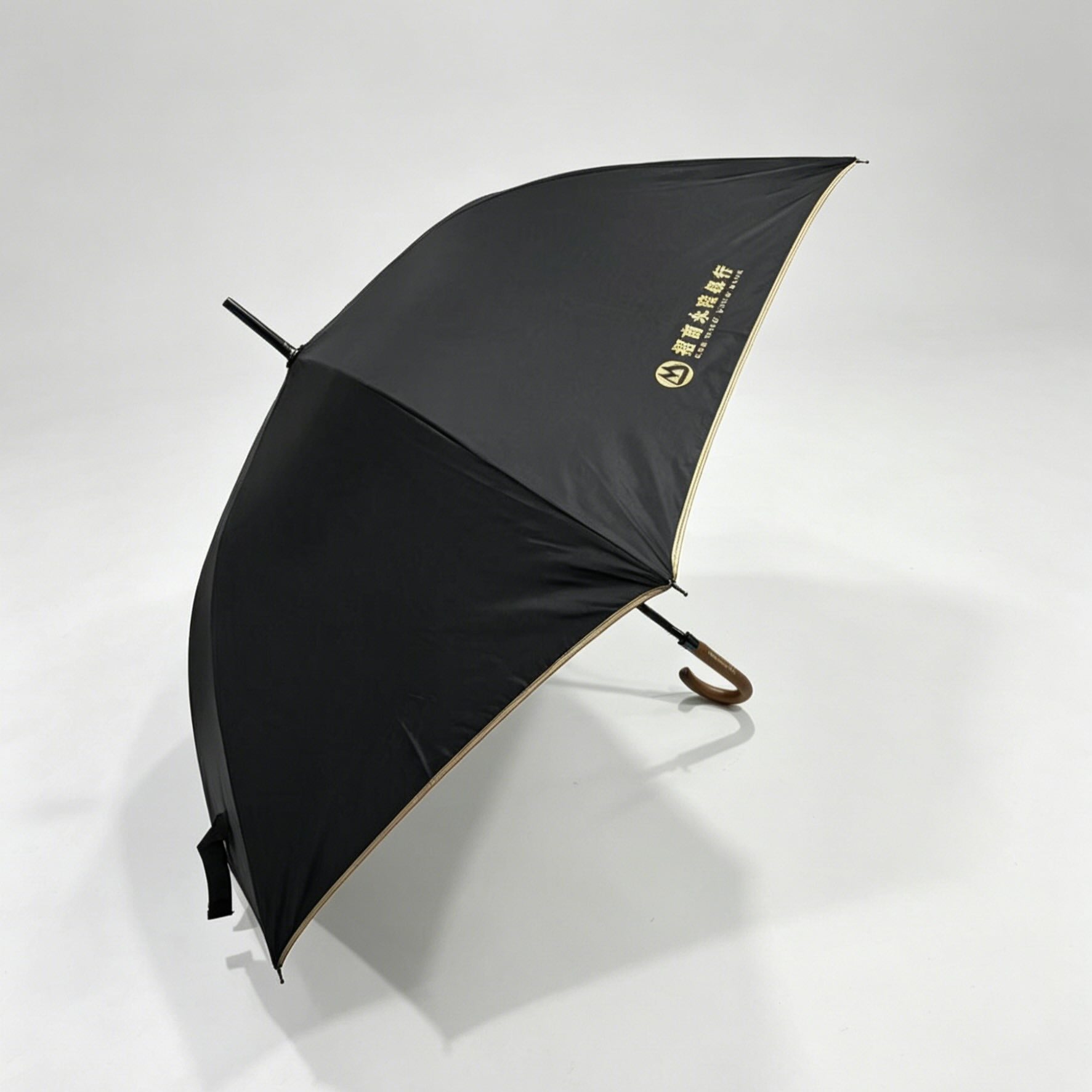 CMB Wing Lung Bank Custom Straight Umbrella | Premium Wooden J-Handle Design