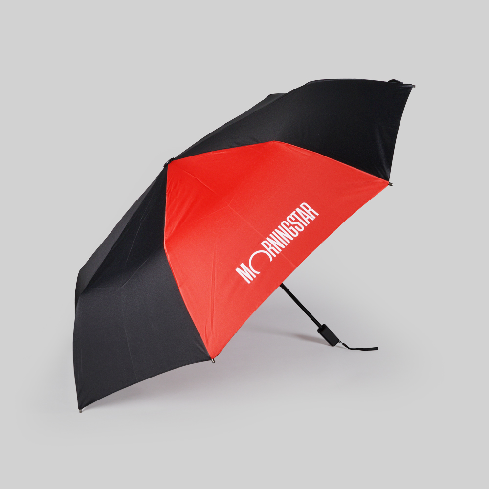 Morningstar Custom 3-Fold Umbrella | 360° All-Round Brand Placement & Zipper Pouch Design