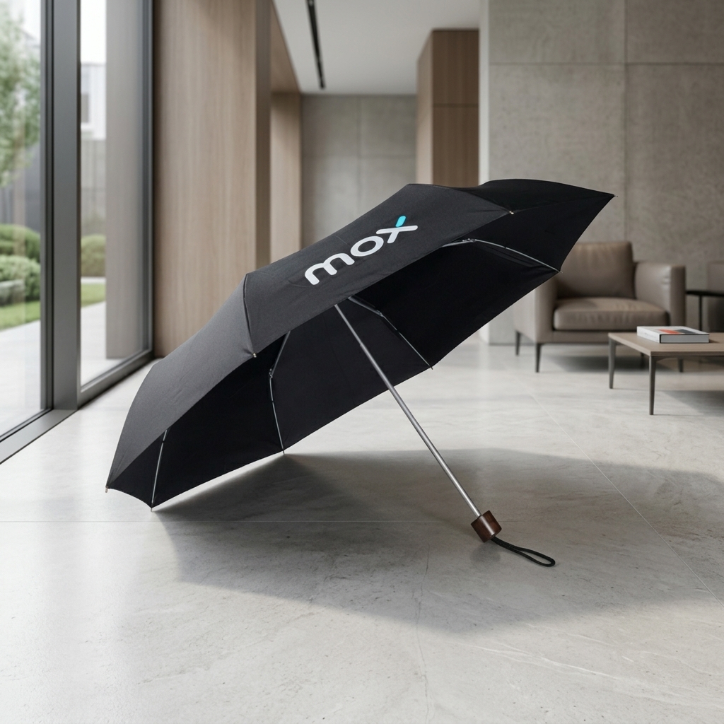 Mox Bank Minimalist Foldable Umbrella | FinTech Brand Engagement Asset
