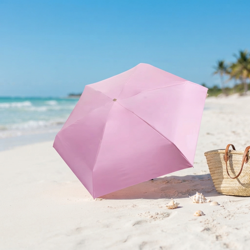 Customized Compact 5-Fold Umbrella | Ultra-Portable Beauty Brand Case