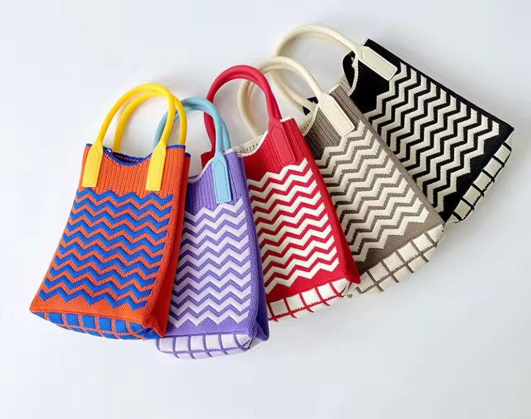 Knitted Satchel Mini Crossbody Tote Bag