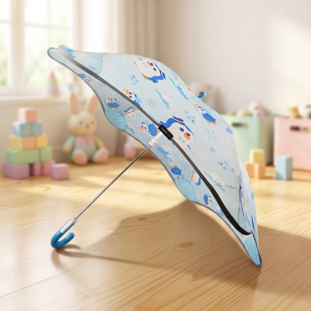 兒童雨傘（家庭活動插畫設計示例）| 19 吋 × 6 骨 全彩數碼印刷兒童直傘