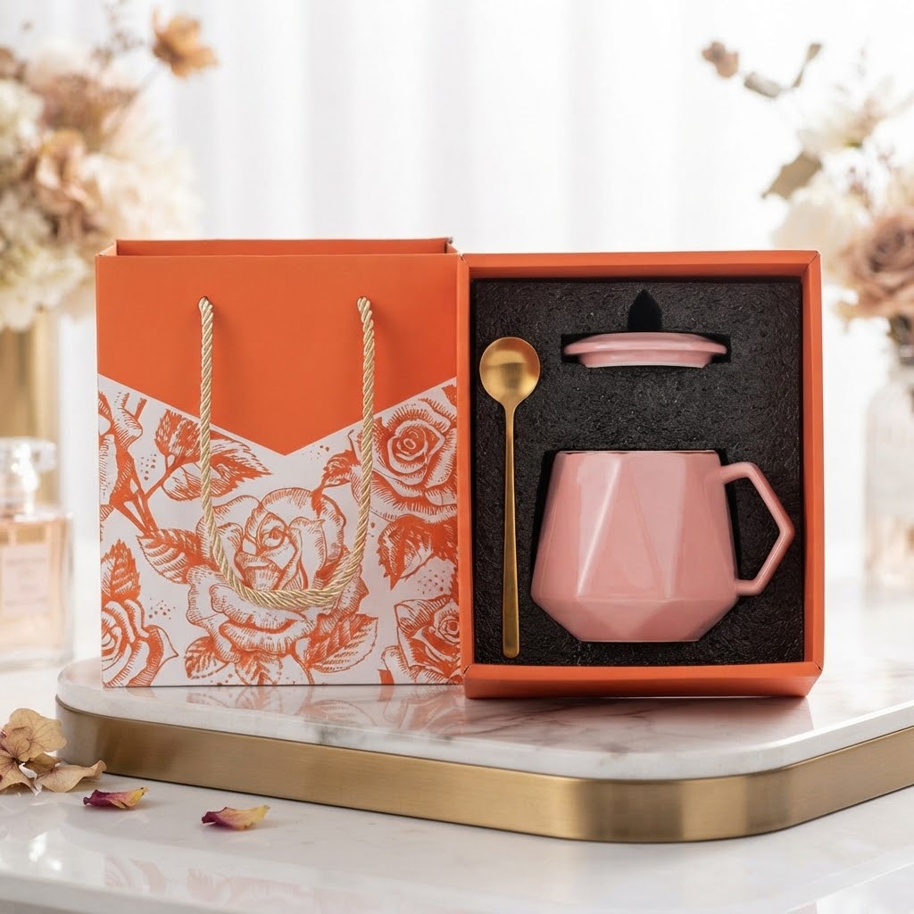 藝術陶瓷咖啡杯及匙禮品套裝｜訂製公司咖啡禮品