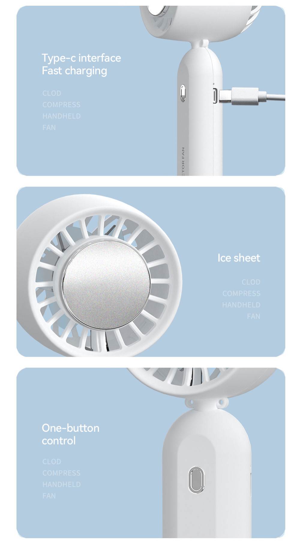 Mini Portable Fan with Ice Compress