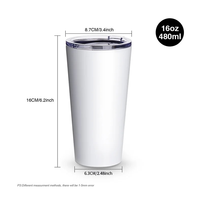 16oz 480ml  Coffee Tumbler (Glossy White)