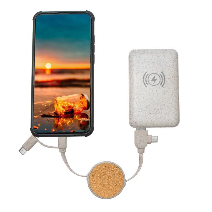Wheat Straw Retractable 4-in-1 Charging Usb Cable