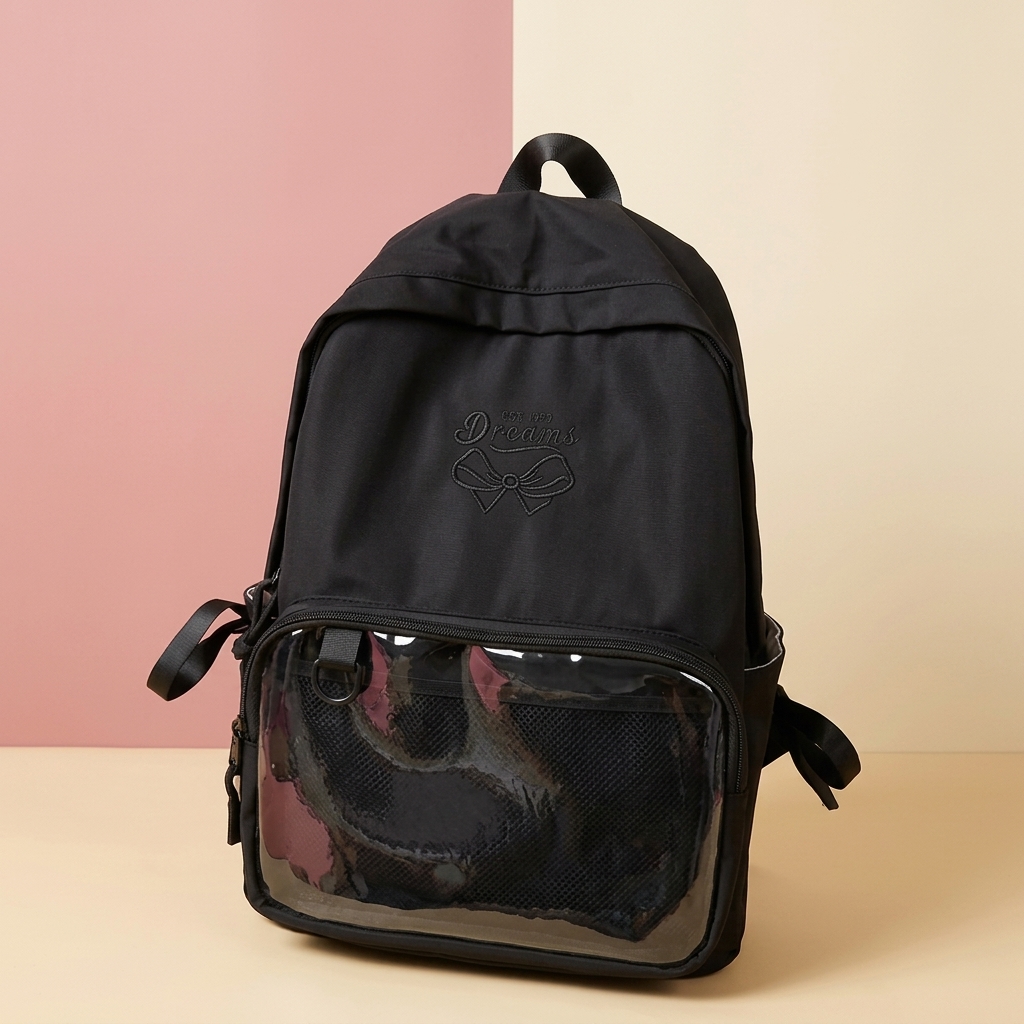 Custom Forest-Style Anime Cartoon Nylon Backpack with Curved Shoulder Straps