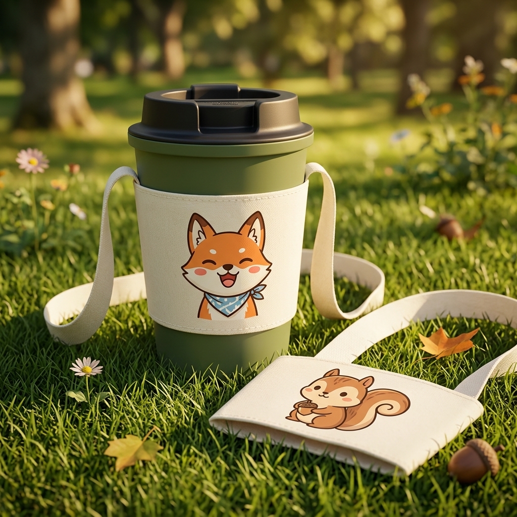 Custom Canvas Boba Cup Holder Carry Bag with Logo