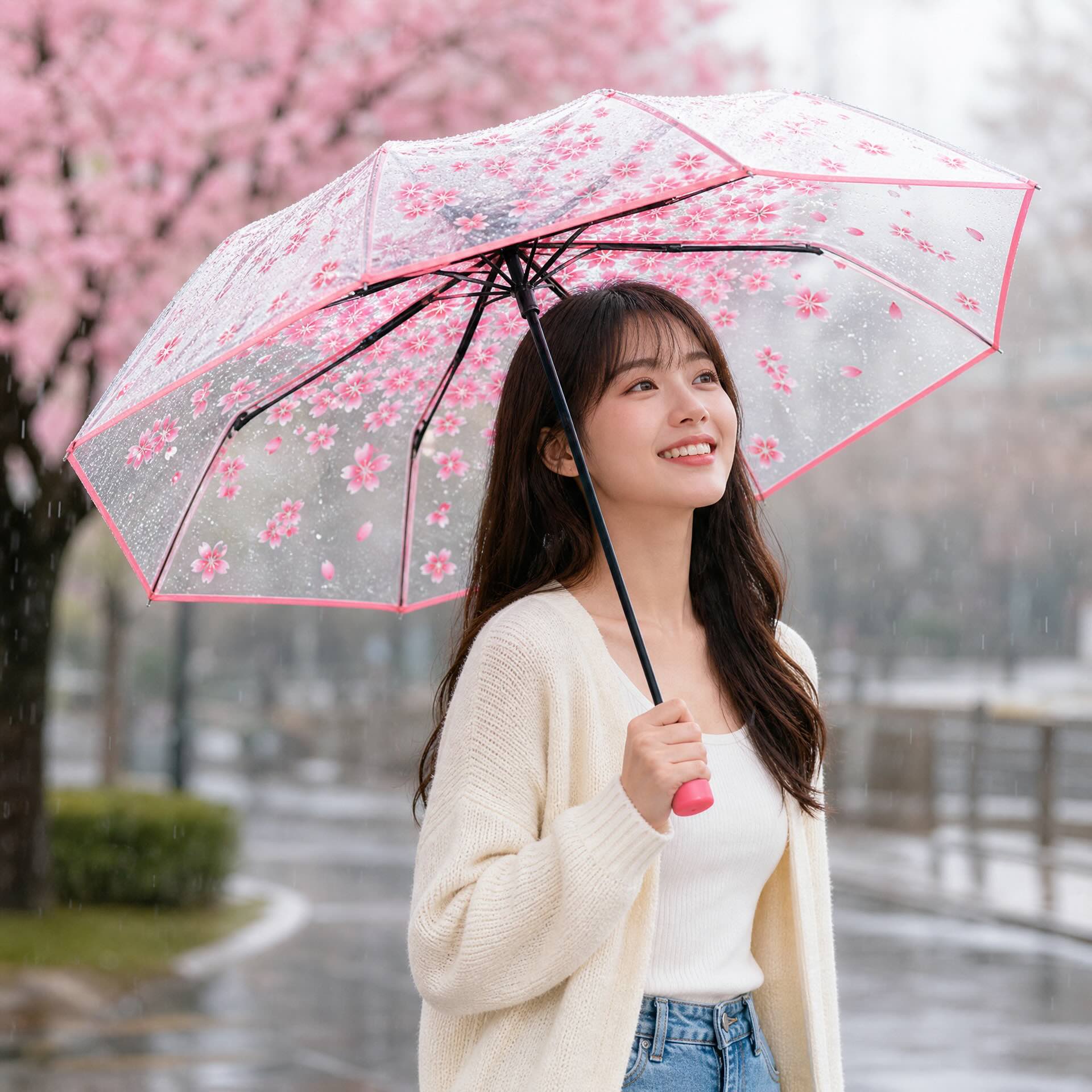 可摺疊 POE 透明雨傘（美妝及健康品牌示例）