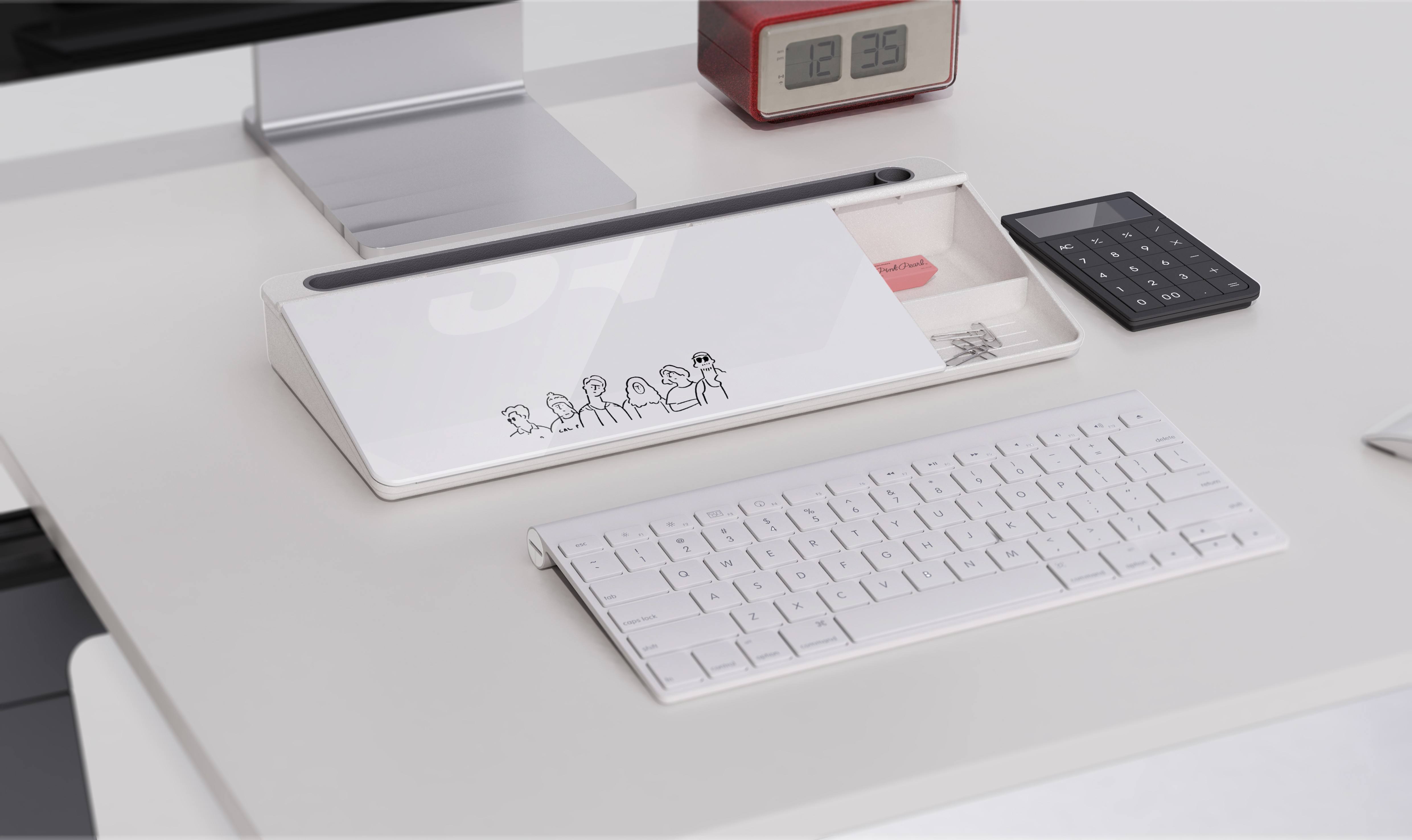 Desktop Glass White Board With Calculator