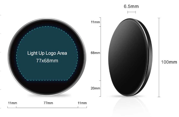 15W Colorful Light Up Logo Fast Wireless Charger-ESWL