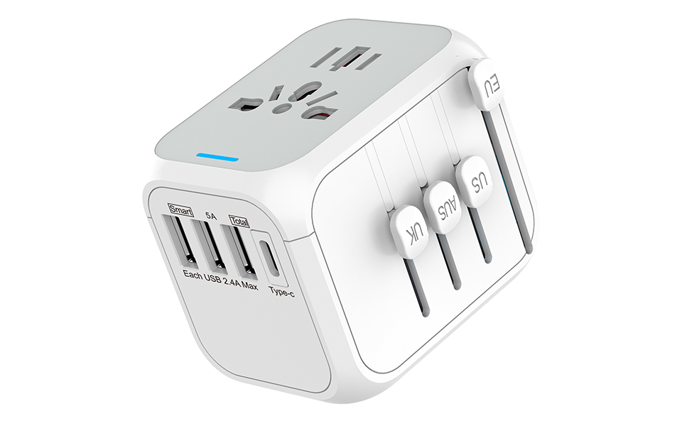 通用旅行轉換插頭 ( 3 x USB + 1 Type C port )