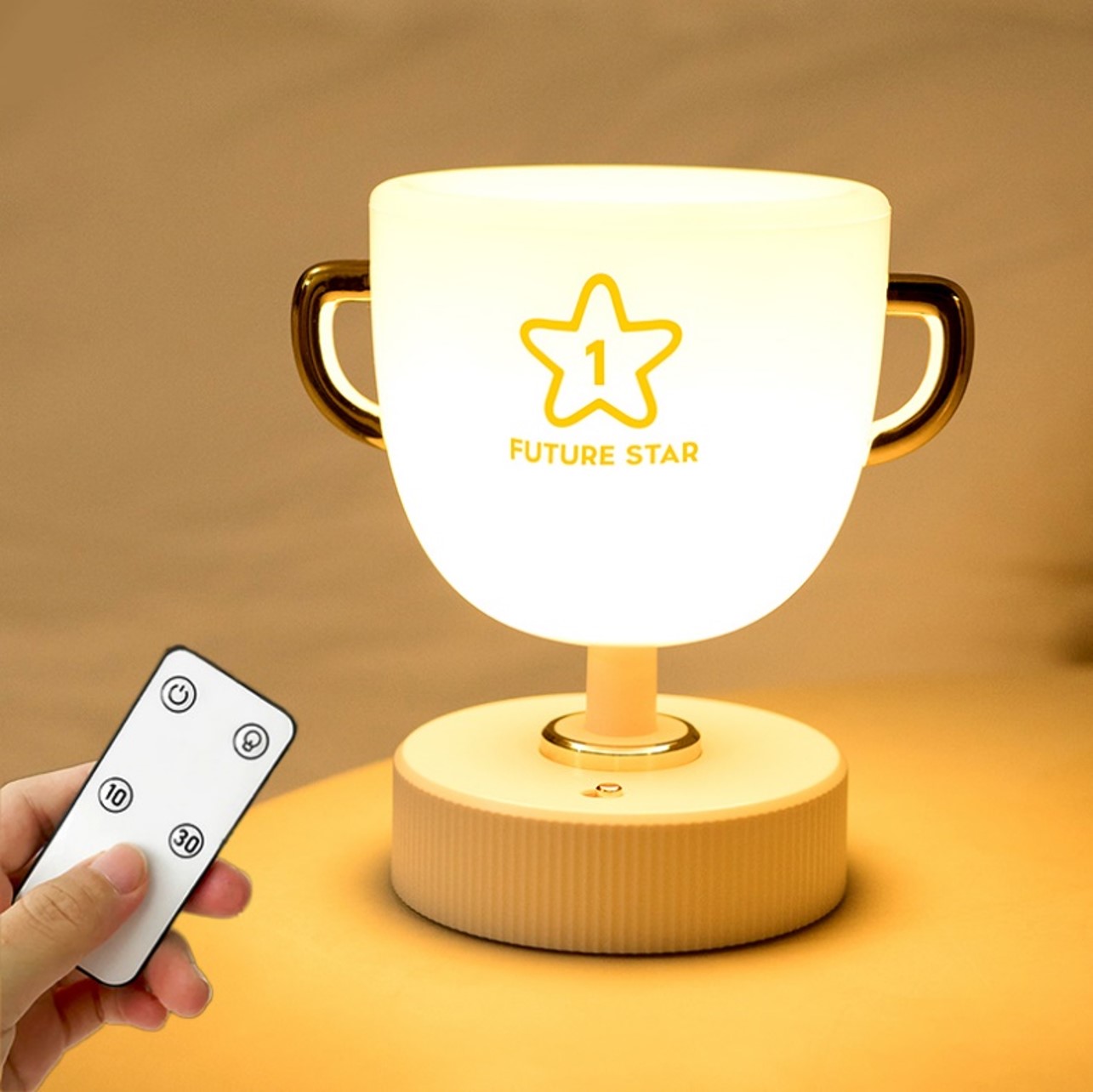 Multi-functional trophy pen container Night Light USB Rechargeable remote control colorful lights