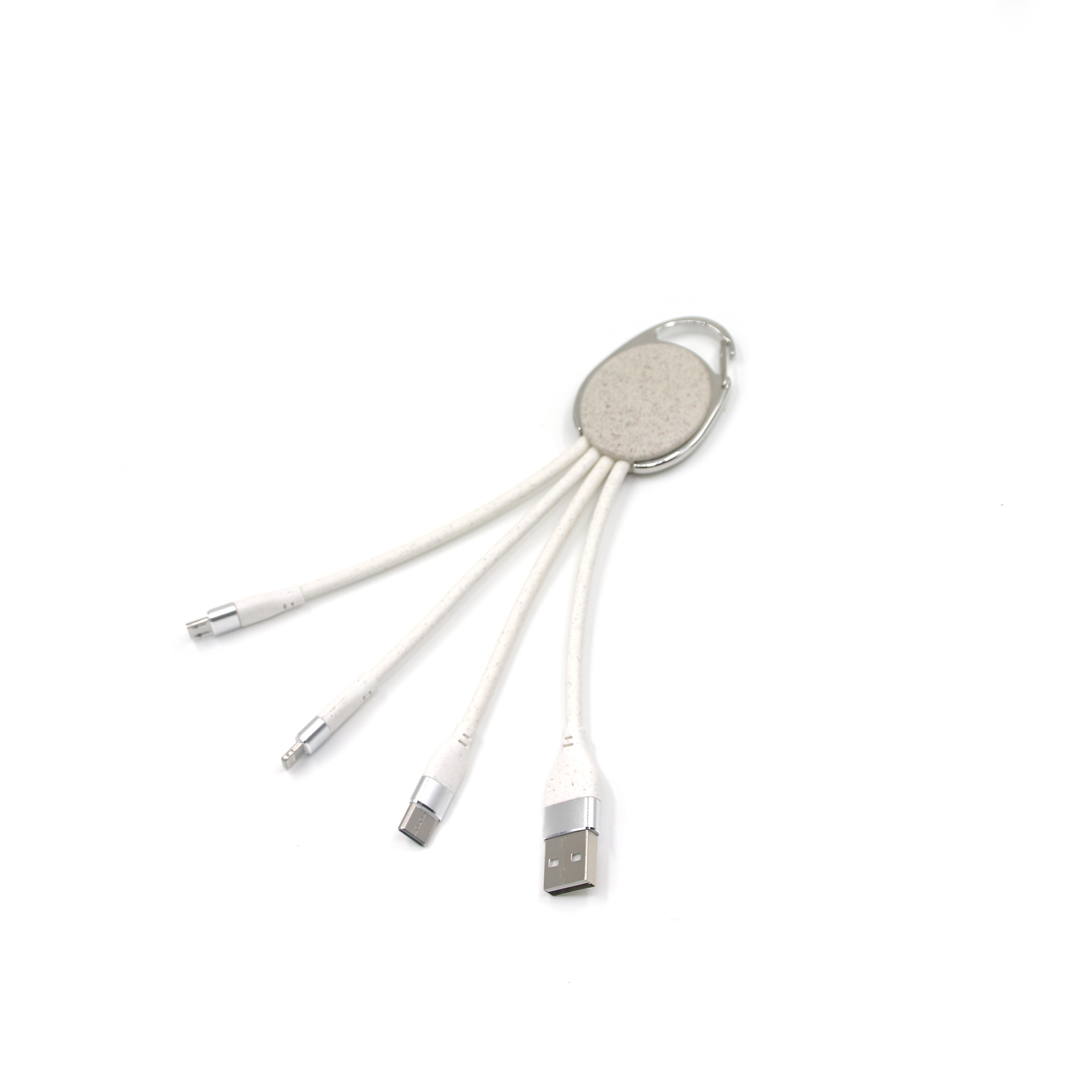 3-in-1 Wheat Straw Charging Cable