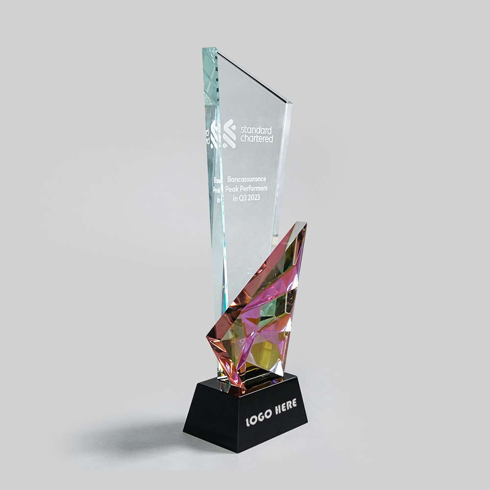 幻彩變色水晶獎座