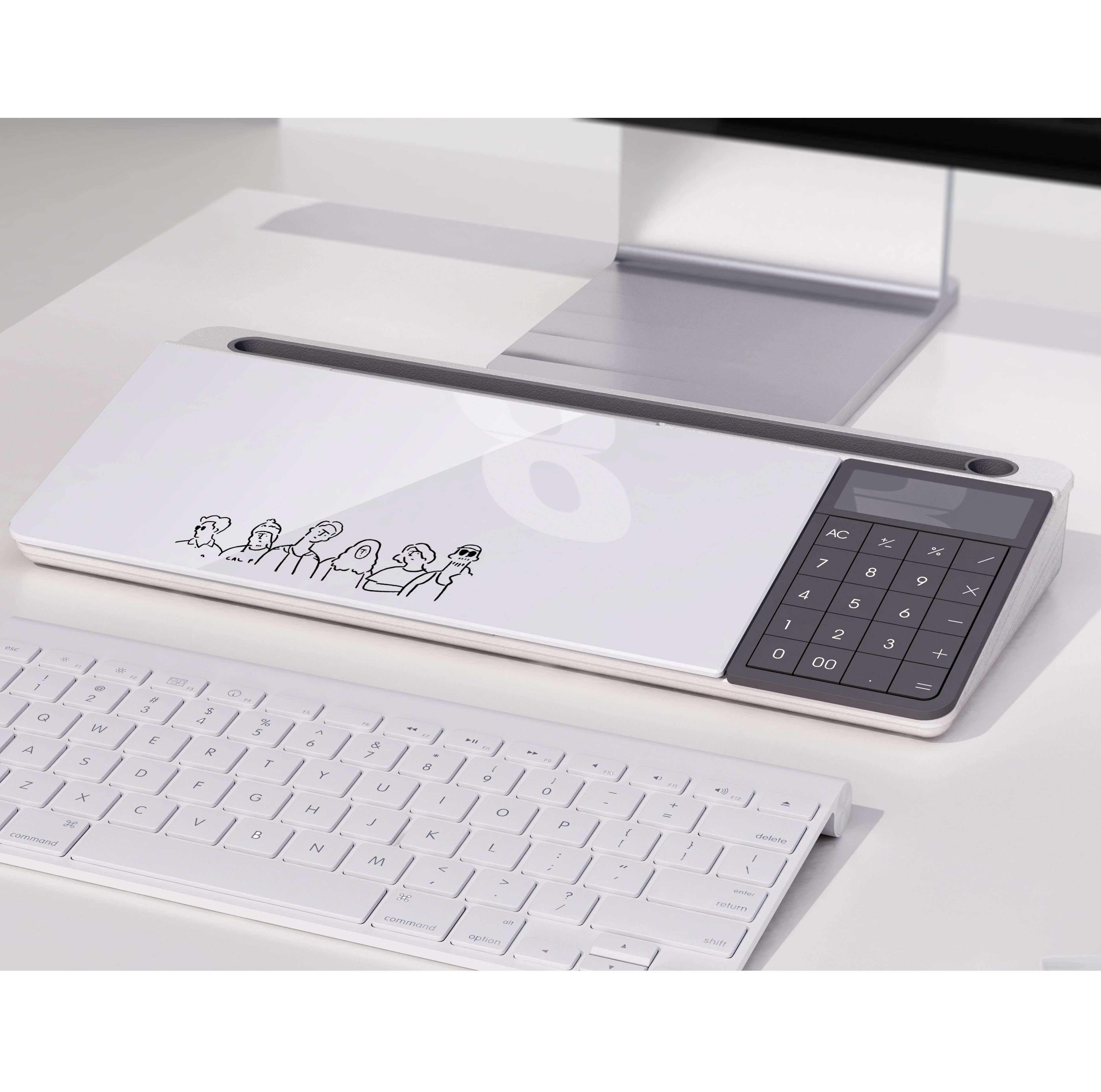 桌面玻璃白板帶計算器
