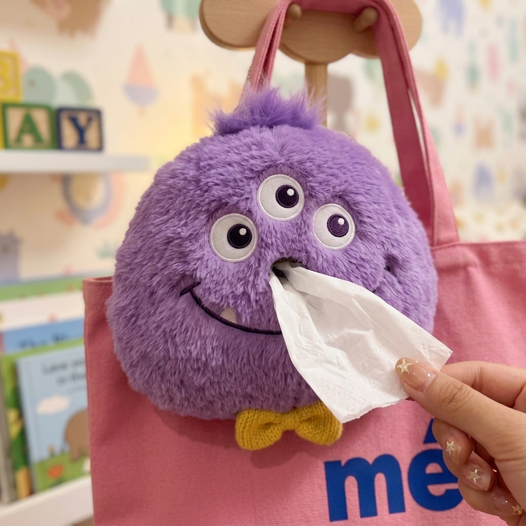 Custom Cartoon Plush Tissue Box Holder Doll with PP Cotton Filling