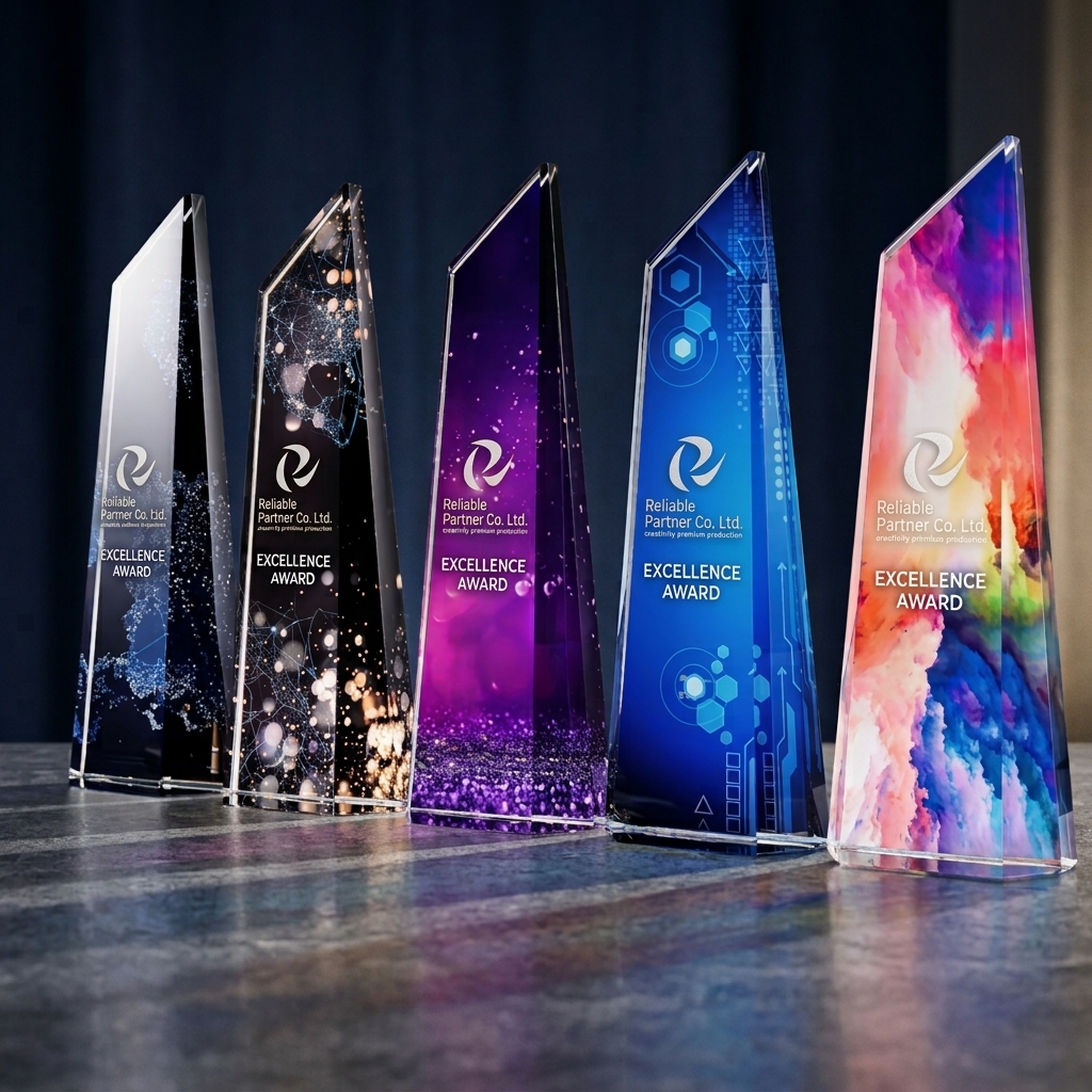 Custom Logo Crystal Trophy