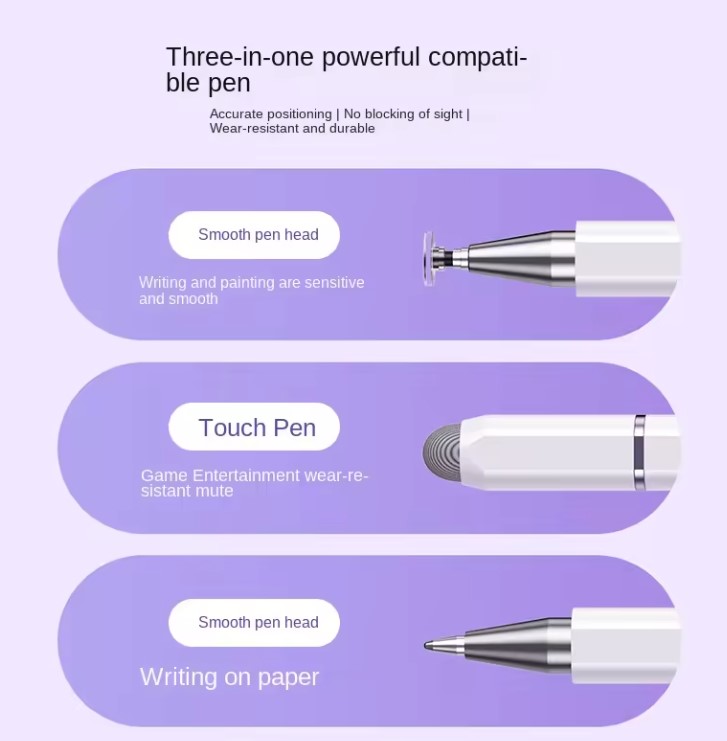 3 in 1 stylus pen for ipad/ smartphone