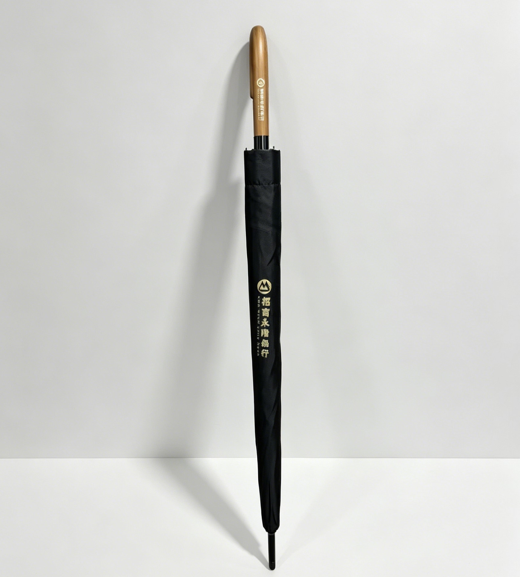 CMB Wing Lung Bank Custom Straight Umbrella | Premium Wooden J-Handle Design