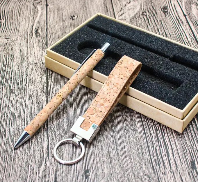 Eco-friendly Cork Pen and Key Chain