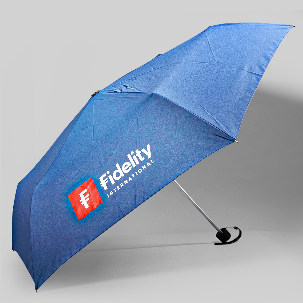 Fidelity International Custom 3-Fold Umbrella | Triple-Branding Design with Zipped Pouch