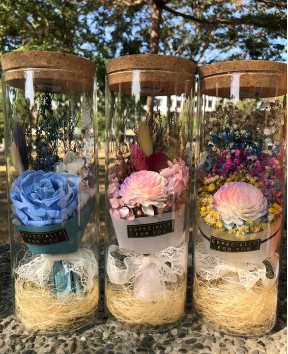 Eternal Flower with Light Glass Tube