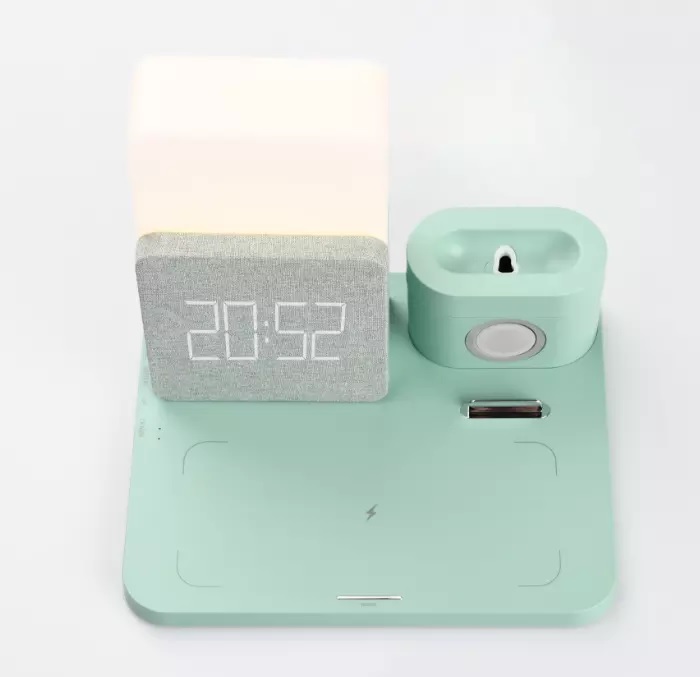 Wireless charger with led desk lamp time display