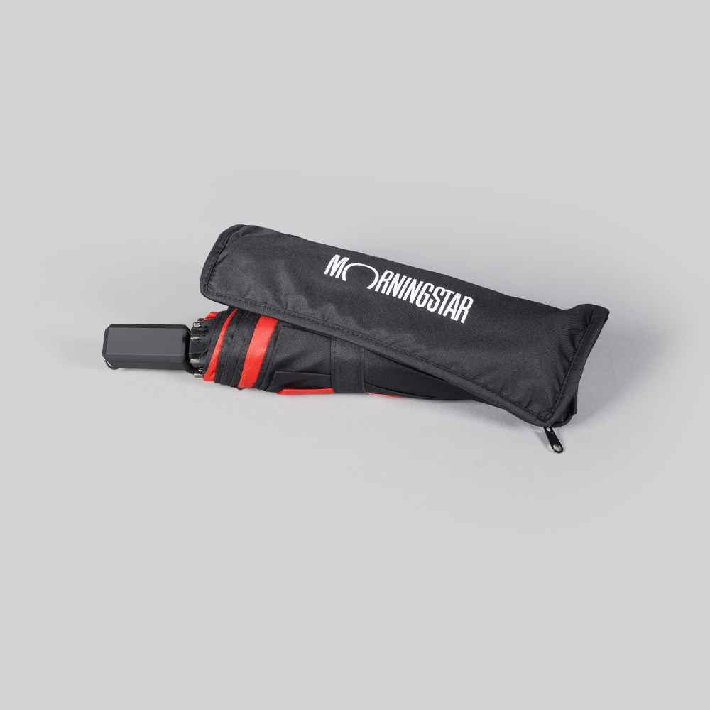 Morningstar Custom 3-Fold Umbrella | 360° All-Round Brand Placement & Zipper Pouch Design