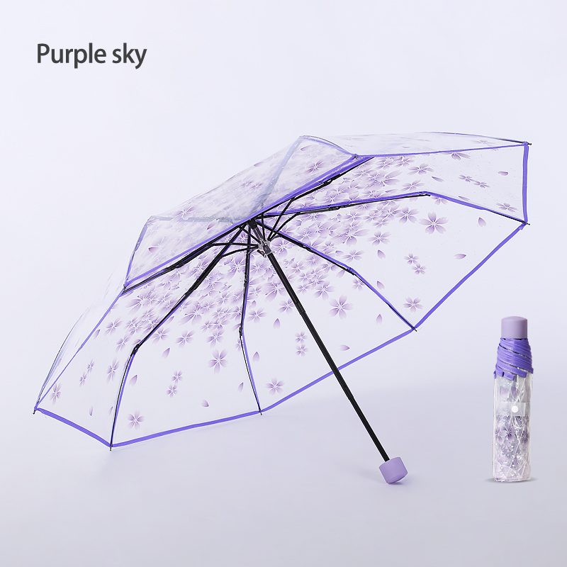 可摺疊 POE 透明雨傘（美妝及健康品牌示例）| 邊框與印刷自訂選項
