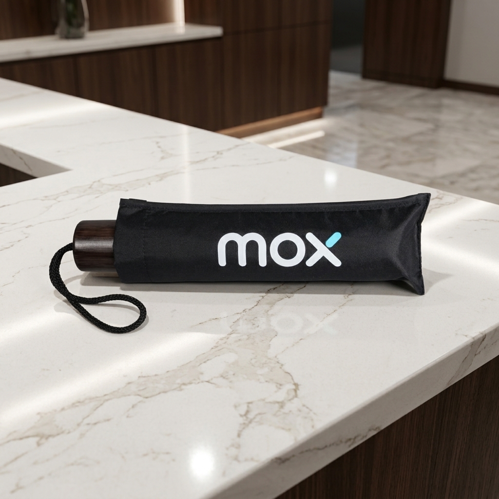 Mox Bank Minimalist Foldable Umbrella | FinTech Brand Engagement Asset