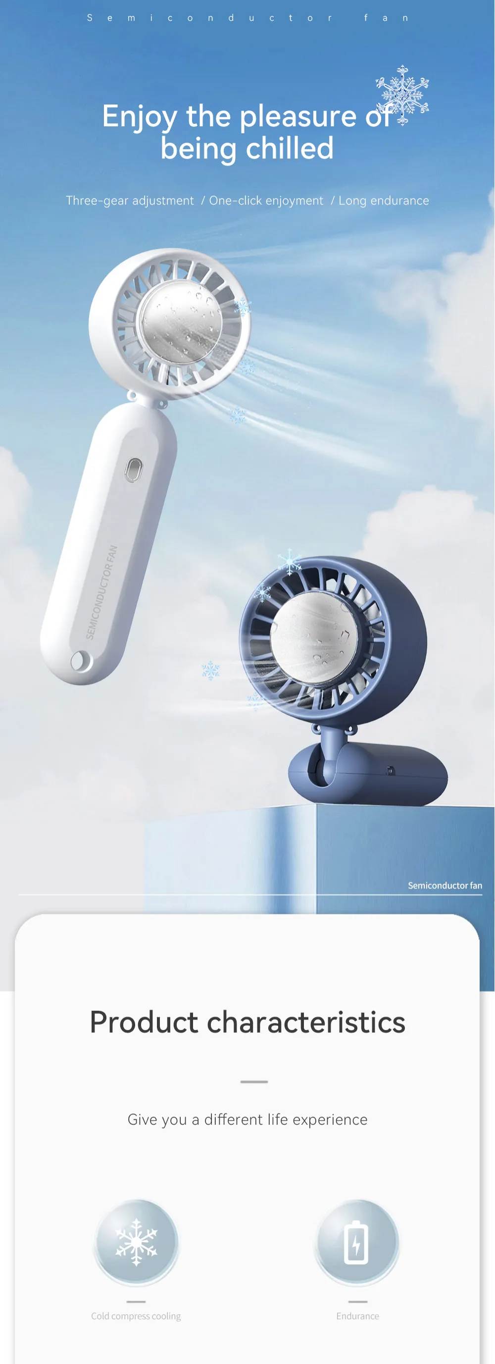 Mini Portable Fan with Ice Compress
