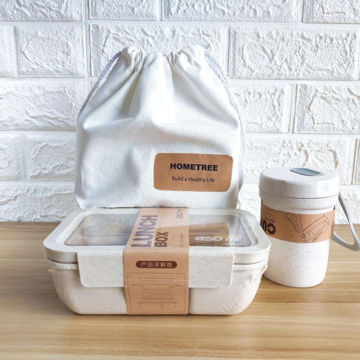 Wheat Straw Eco Lunch Box with Cutlery