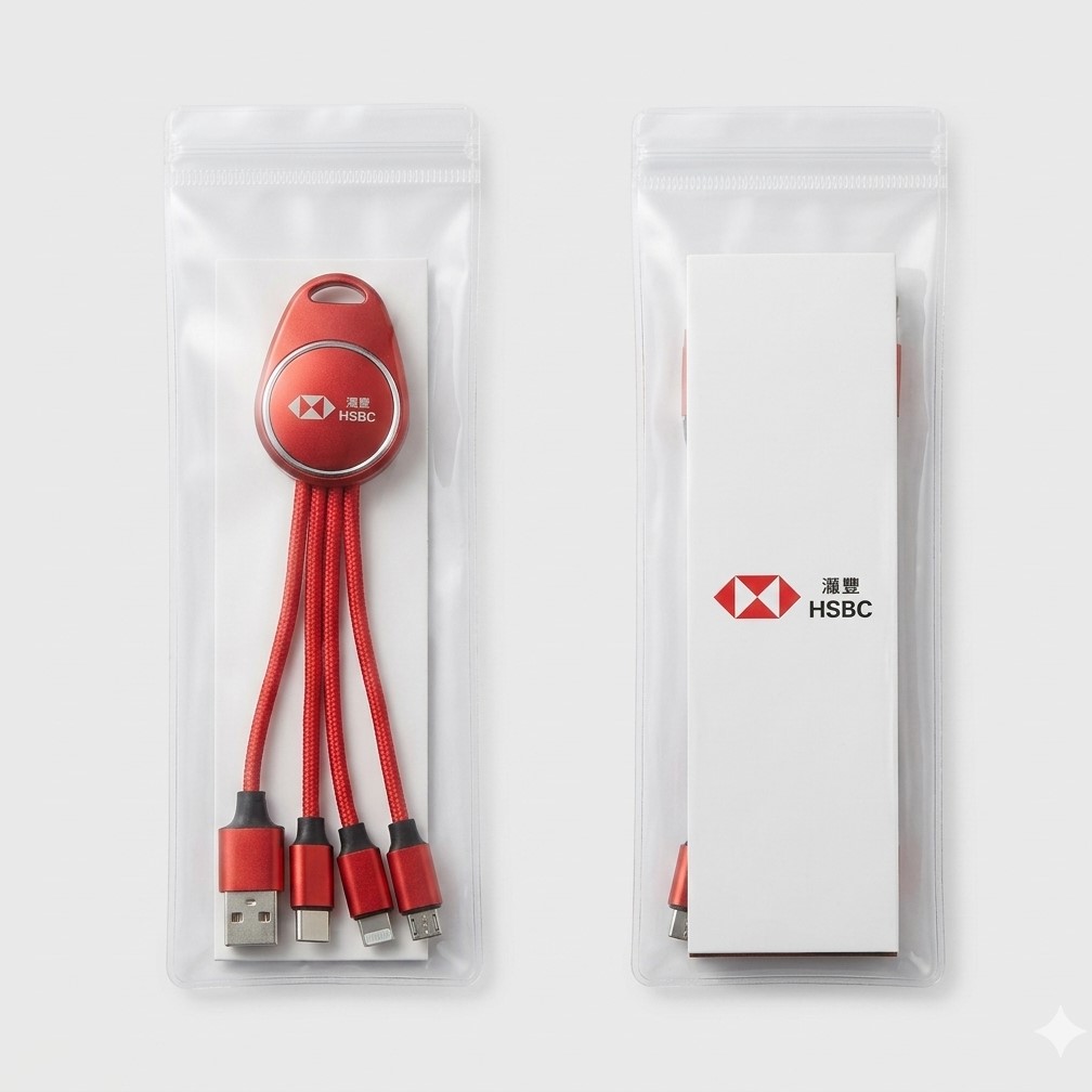 發光三合一充電線