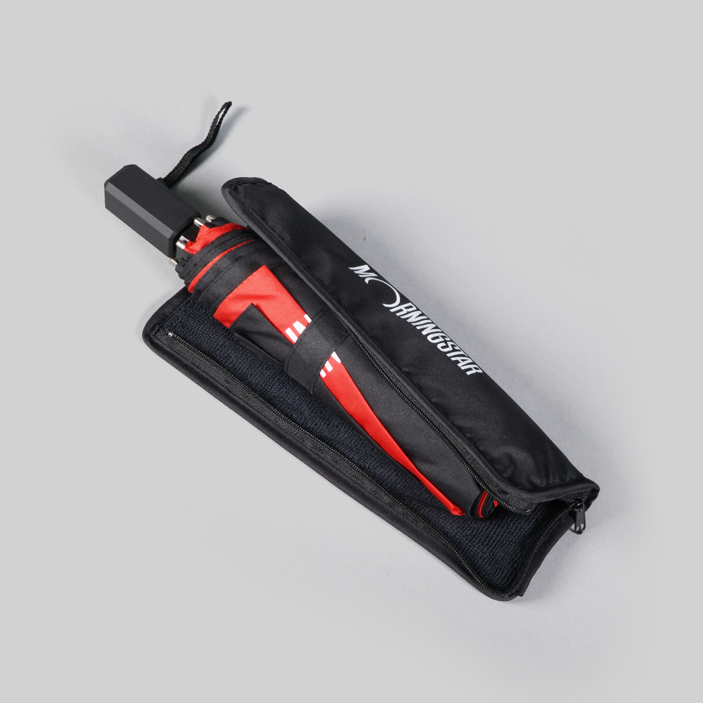 Morningstar Custom 3-Fold Umbrella | 360° All-Round Brand Placement & Zipper Pouch Design