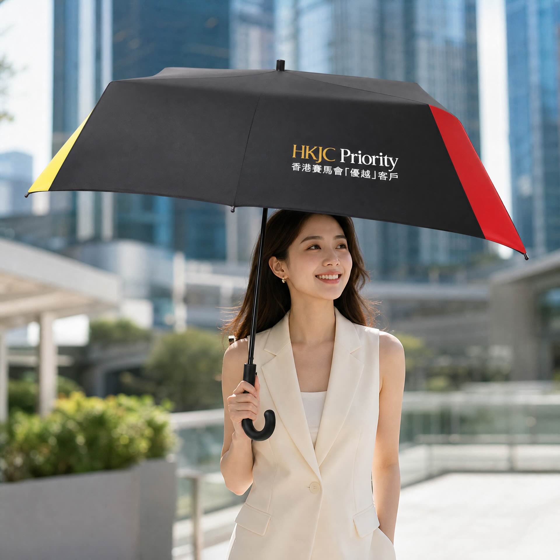 香港賽馬會「優越」客戶四方直雨傘：高端會員禮品案例