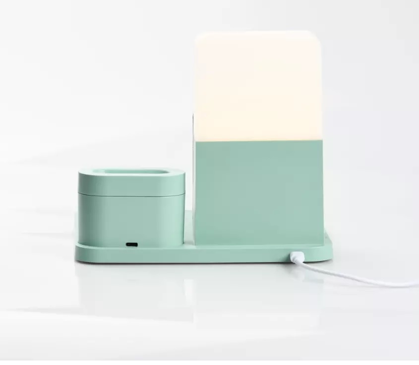 Wireless charger with led desk lamp time display