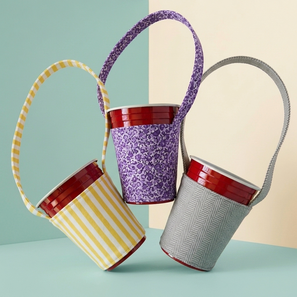 Custom Canvas Boba Cup Holder Carry Bag with Logo
