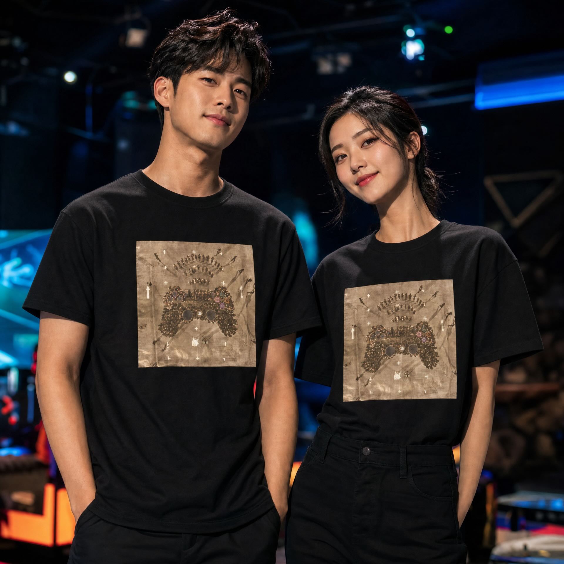 Heat Transfer Print Short Sleeve Tee (PlayStation PS4 Edition)
