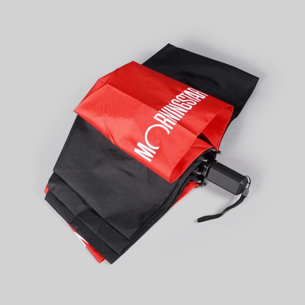 Morningstar Custom 3-Fold Umbrella | 360° All-Round Brand Placement & Zipper Pouch Design