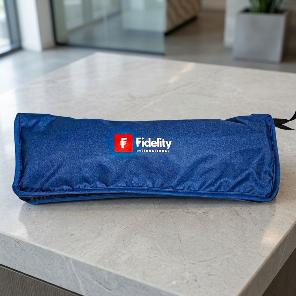 Fidelity International Custom 3-Fold Umbrella | Triple-Branding Design with Zipped Pouch