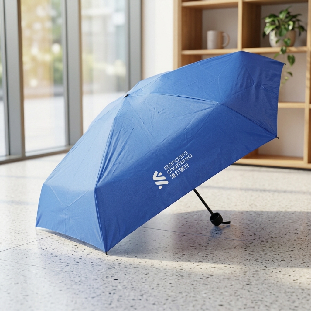 Standard Chartered Mortgage Custom 5-Fold Umbrella | Dual-Branding Pouch Design