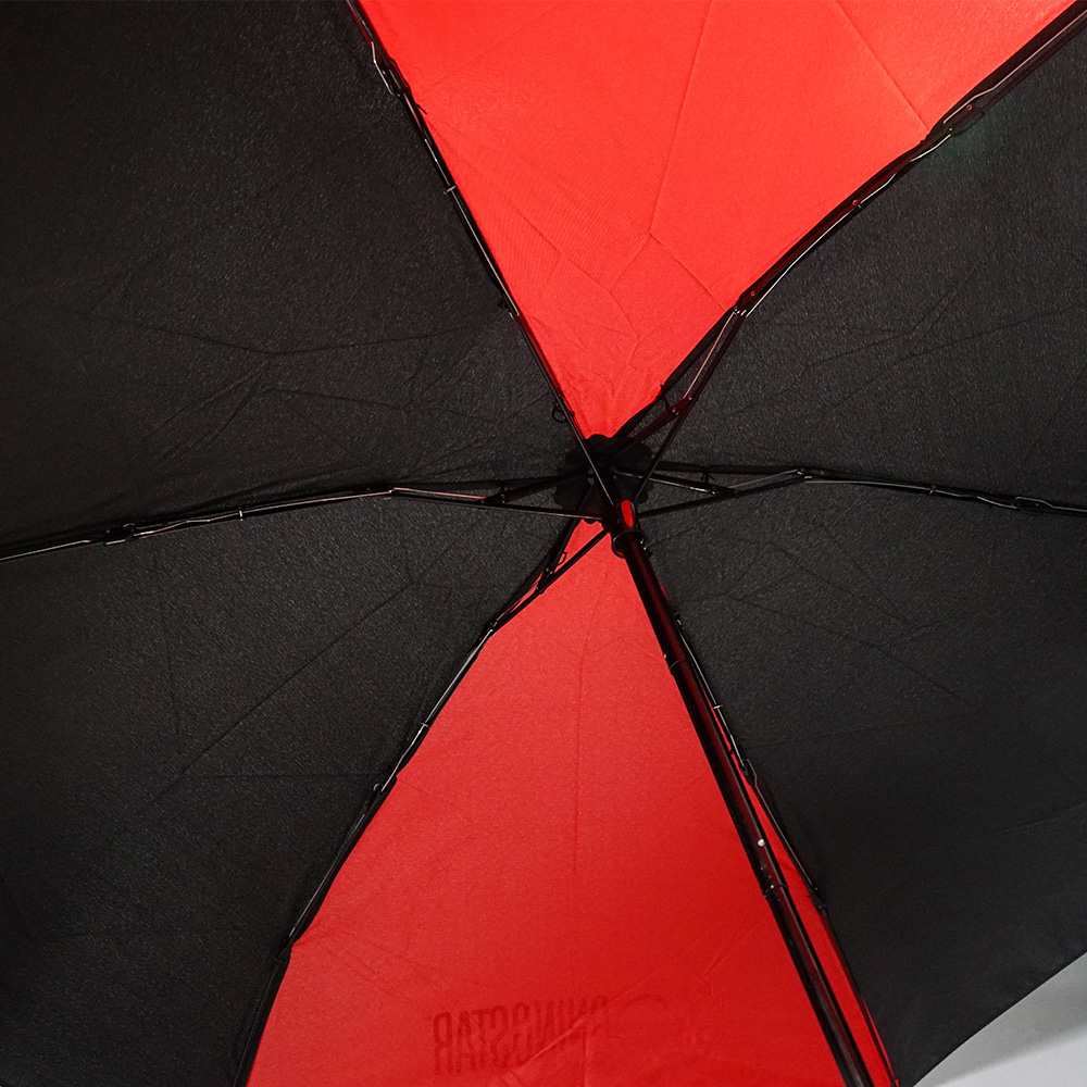 Morningstar Custom 5-Fold Umbrella | Red-and-Black Colour-Blocking Design